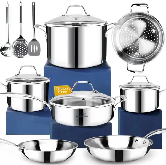 HOMICHEF 14-Piece Nickel Free Stainless… — Photo 1