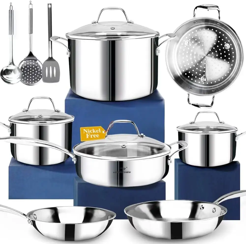 HOMICHEF 14-Piece Nickel Free Stainless… — Photo 1