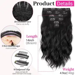 KooKaStyle Short Black Clip in… — Photo 2