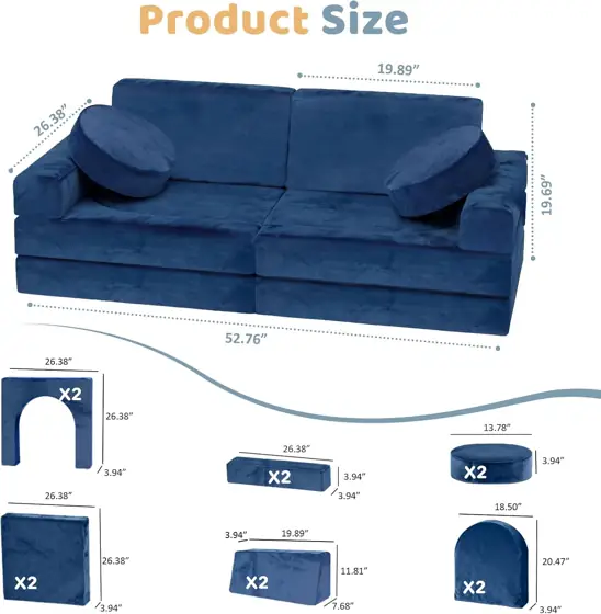 12pcs Modular Kids Play Couch,… — Photo 2