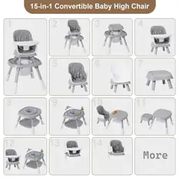 Babyliebe 15-in-1 Baby High Chair,… — Photo 2