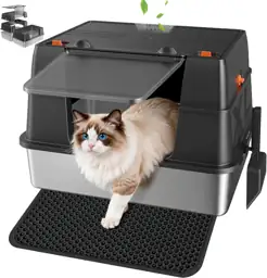 Stainless Steel Litter Box with… — Photo 1