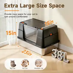 Stainless Steel Litter Box with… — Photo 2