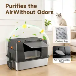 Stainless Steel Litter Box with… — Photo 3