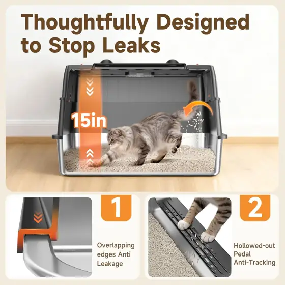 Stainless Steel Litter Box with… — Photo 4
