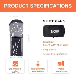Down Sleeping Bag for Adults,… — Photo 2