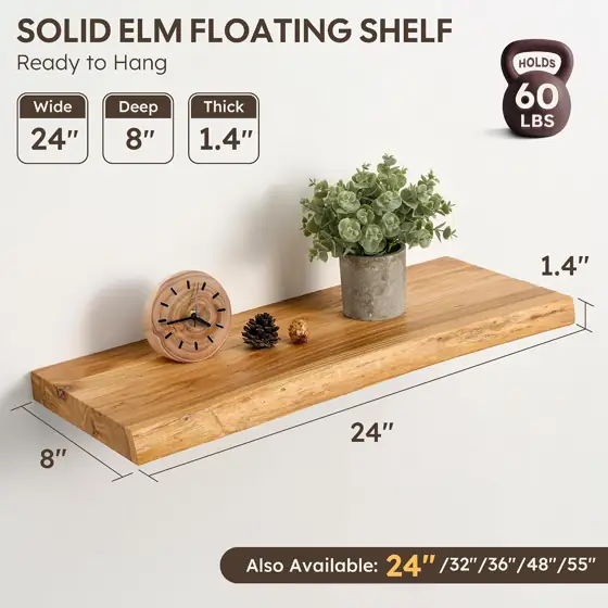 24" Floating Shelves Set of… — Photo 3