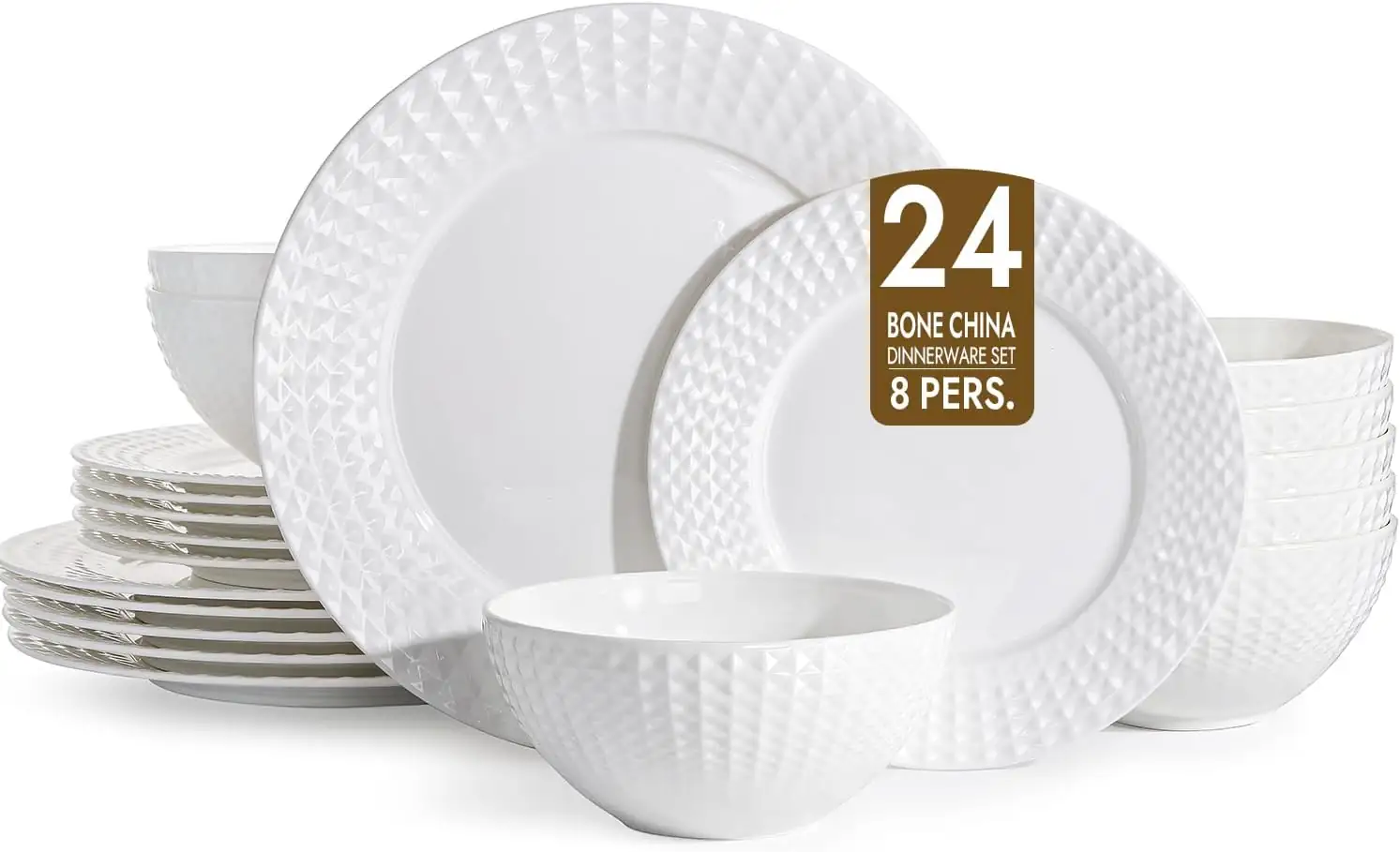 KINGSTONE 24Pc Rhombus Edge White… — Photo 1