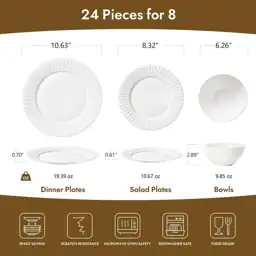 KINGSTONE 24Pc Rhombus Edge White… — Photo 2