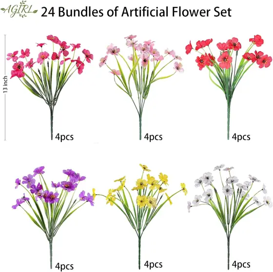 AGIRL Artificial Flowers Outdoor UV… — Photo 2