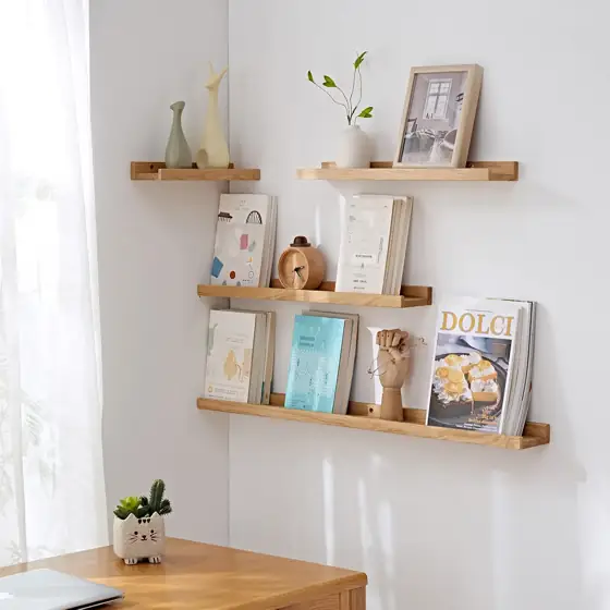 24x4-Inch Natural Oak Wood Floating… — Photo 2