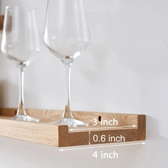 24x4-Inch Natural Oak Wood Floating… — Photo 3