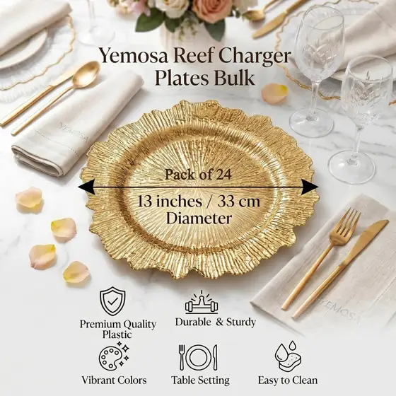 24 Pack Gold Charger Plates,… — Photo 2