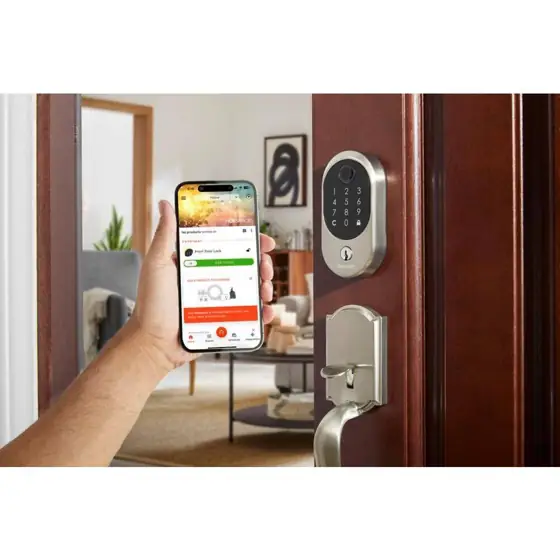 Hubspace Satin Nickel Round Biometric… — Photo 2