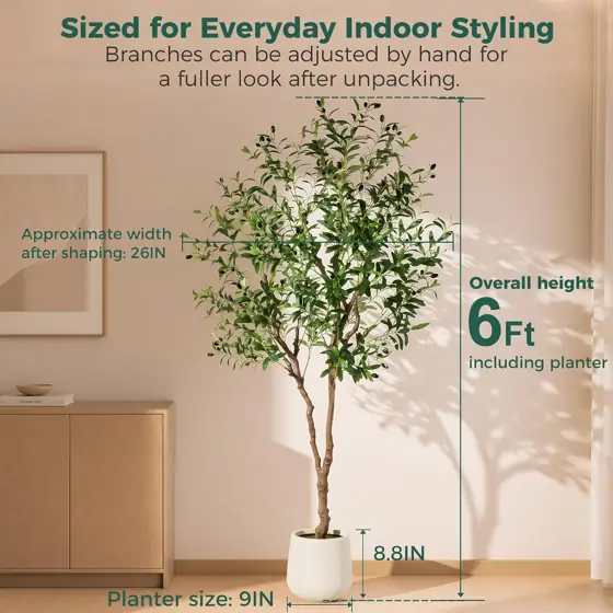 6ft Faux Olive Tree with… — Photo 3