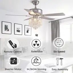 52" Fandelier, Crystal Ceiling Fan… — Photo 2