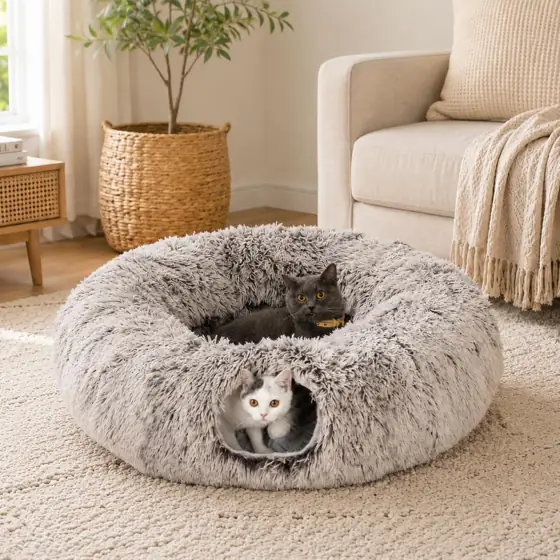 Warm Plush Cat Tunnel Bed,… — Photo 1