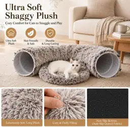 Warm Plush Cat Tunnel Bed,… — Photo 3