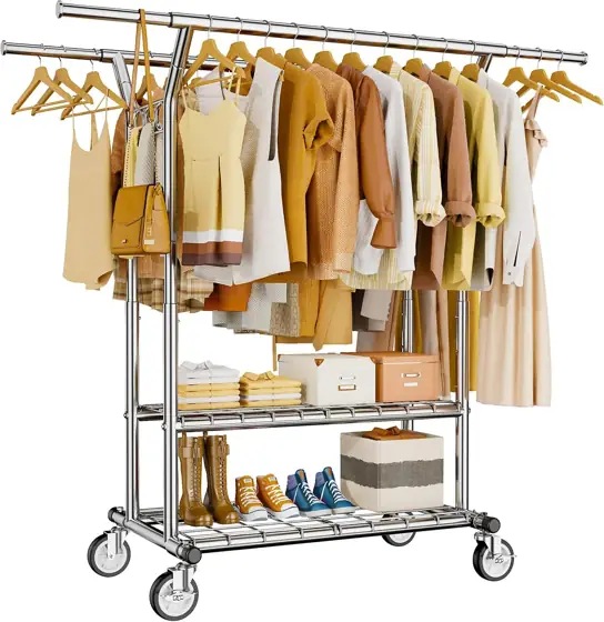 HYSEYY Heavy-Duty Clothes Rack with… — Photo 1