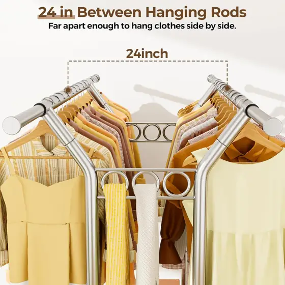 HYSEYY Heavy-Duty Clothes Rack with… — Photo 3