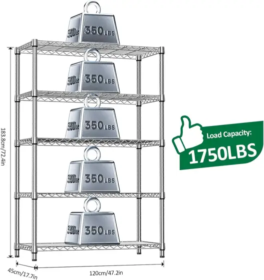 IZEUK 5-Tier Metal Storage Shelving… — Photo 3
