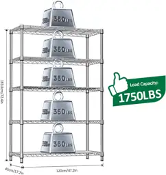 IZEUK 5-Tier Metal Storage Shelving… — Photo 3