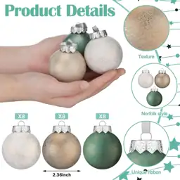 Yunlly 24 Pcs Textured Christmas… — Photo 3