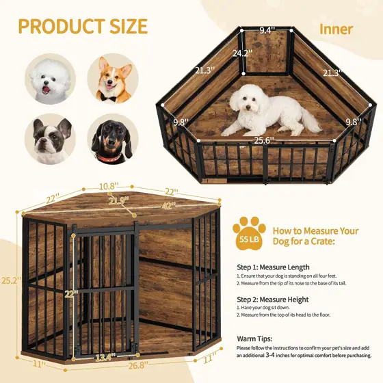 Hzuaneri Corner Dog Crate Furniture… — Photo 2