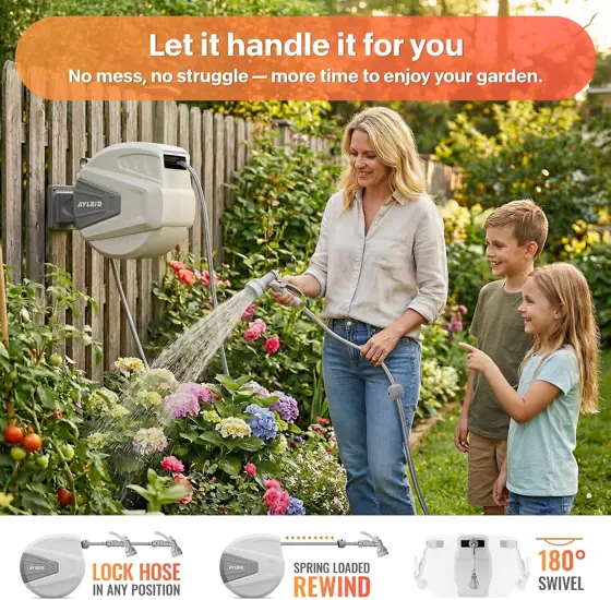 Ayleid Retractable Garden Hose Reel,… — Photo 3