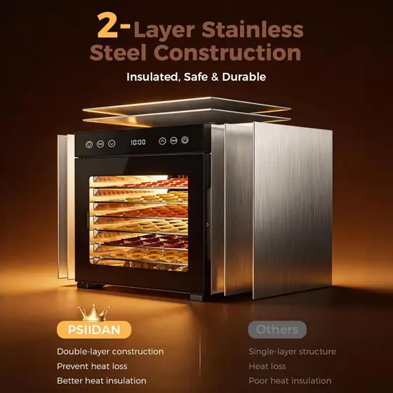 Food Dehydrator, 8-Tray Stainless Steel… — Photo 3