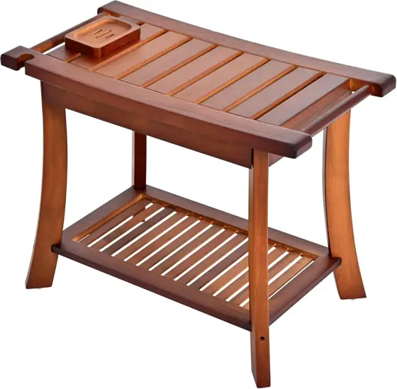 24" Teak Shower Bench, 2-Tier… — Photo 1