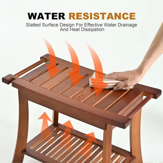 24" Teak Shower Bench, 2-Tier… — Photo 3