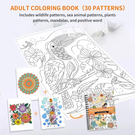 Adult Coloring Book Set,36 Markers… — Photo 2
