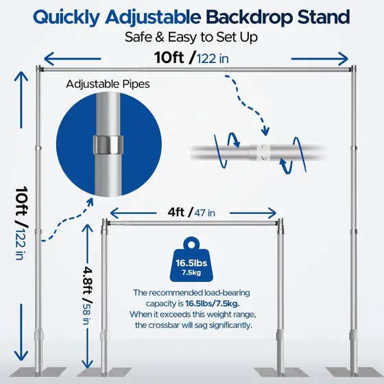 Heavy Duty Backdrop Stand 10x10ft,… — Photo 3