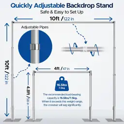 Heavy Duty Backdrop Stand 10x10ft,… — Photo 3
