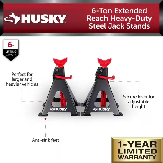 Husky 6 Ton Jack Stands — Photo 2