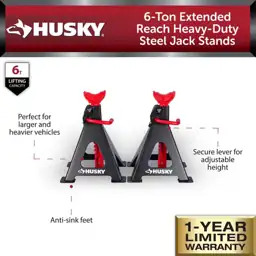 Husky 6 Ton Jack Stands — Photo 2
