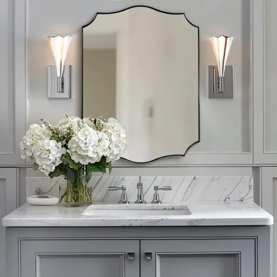 ANDY STAR Brushed Nickel Mirror,… — Photo 3
