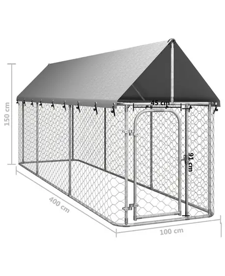 Outdoor Dog Kennel with Roof… — Photo 3
