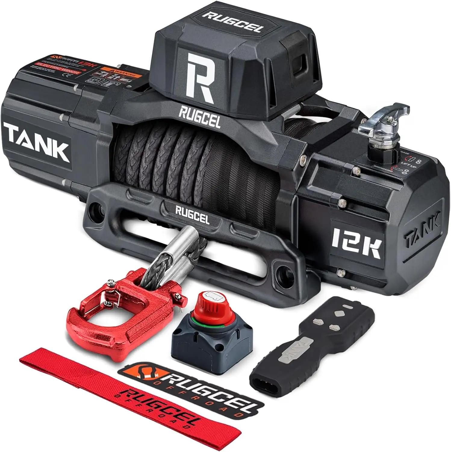 RUGCEL 12000lb Waterproof Electric Synthetic… — Photo 1