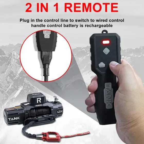 RUGCEL 12000lb Waterproof Electric Synthetic… — Photo 3