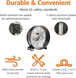 Amazon Basics 30" Drum Fan,… — Photo 2