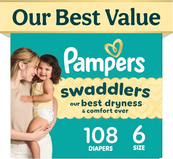 Pampers Swaddlers Disposable Diapers Size… — Photo 1