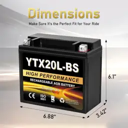 YTX20L-BS 12V 20Ah AGM Sealed… — Photo 2