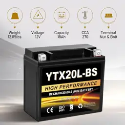 YTX20L-BS 12V 20Ah AGM Sealed… — Photo 3