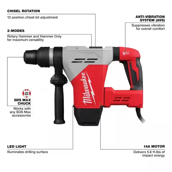 Milwaukee 1-9/16 in. SDS-Max Rotary… — Photo 3
