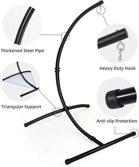 GOUTIME Hammock Chair Stand Hanging… — Photo 2