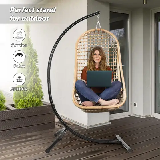 GOUTIME Hammock Chair Stand Hanging… — Photo 3