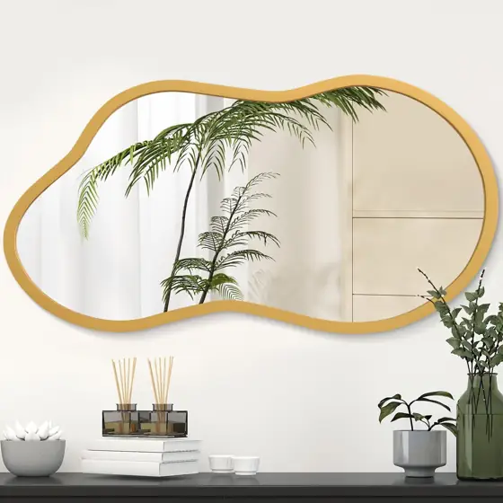 AAZZKANG Wood-Framed Large Wall Mirror… — Photo 1