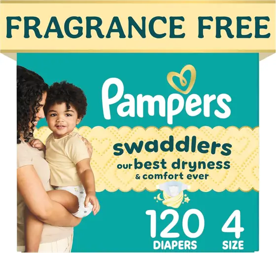 Pampers Swaddlers Diapers, Size 4… — Photo 1